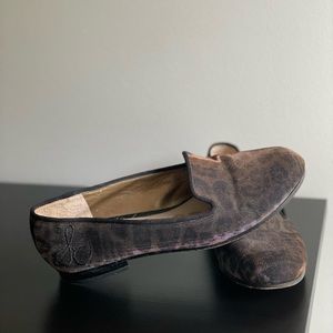 Sam Edelman Hurlie Metallic Leopard Print Slipper Loafers Flats 8 M